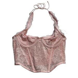 NWT LA Hearts PacSun Lace Corset Top Pink Size XS